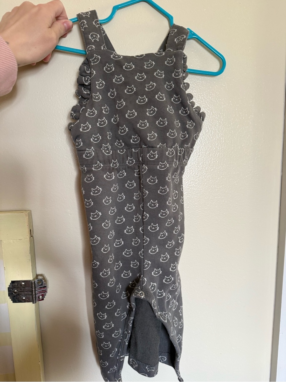 Gray Cat Print Romper - liam 12-18month